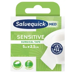 Salvequick Navulling Pflasterstrips Gevoelige pleisters | 2,5 cm x 5 m | 6 Stück